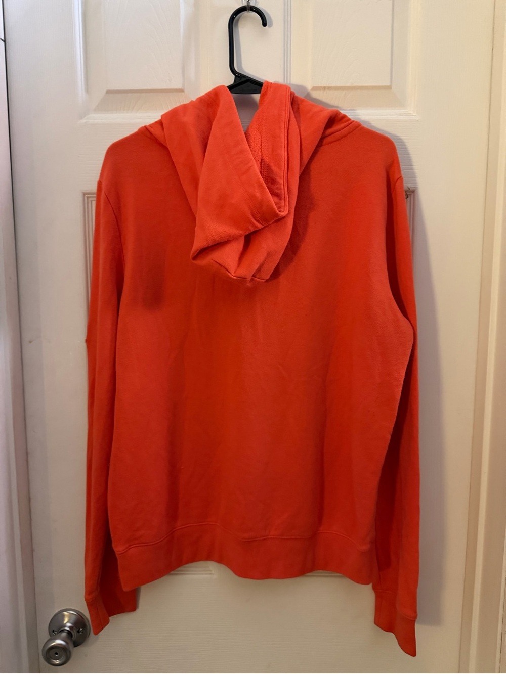 PINK Victoria's Secret Bright Orange Half-Zip Hoodie with White Logo - Picture 2 of 4